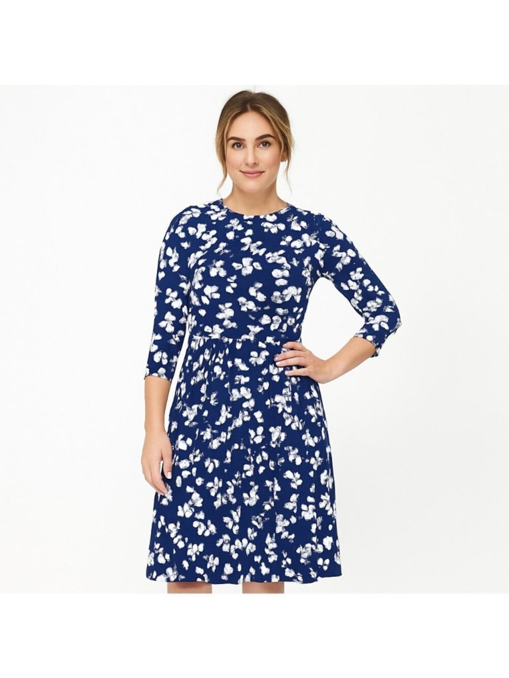 Lauren Ralph Lauren Womens Fit N Flare Dress Floral Stretch Jersey Size 12
